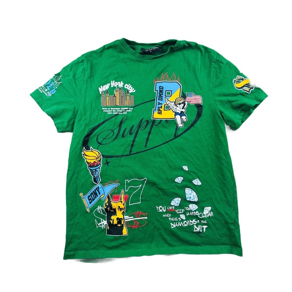 Supply & Demand T-Shirt Men M Green Regular Fit Graphic Print NYC Streetwear